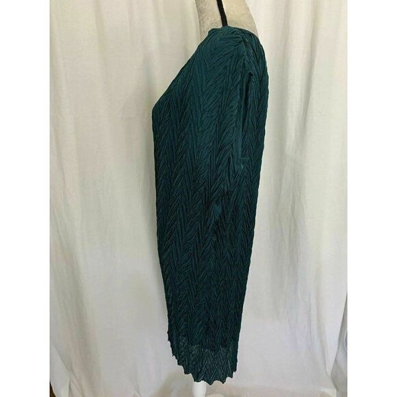 Timeless Naeem Khan Womens Solid Pine Green Short Sleeve Mini Dress Medium Large - Picture 4 of 7